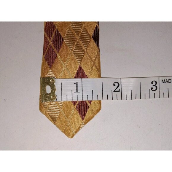 JOS A BANK 100% Silk Tie Men's Gold  Brown Made In Italy Necktie - Picture 7 of 8